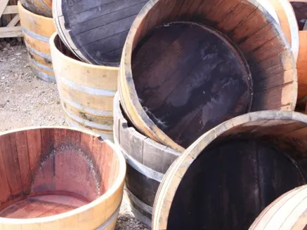 French Oak Wine Barrels Cut into Halves available as pots image